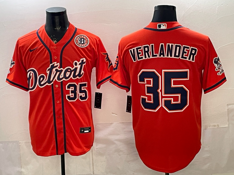 Men Detroit Tigers #35 Verlander orange Game Nike MLB Jersey0321002